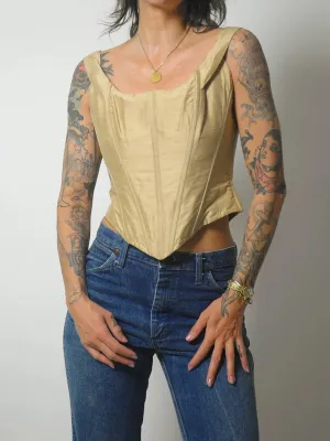 1950's Champagne Silk Corset Top