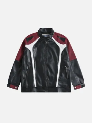 Aelfric Eden Color Blocking Patchwork Racing Jacket