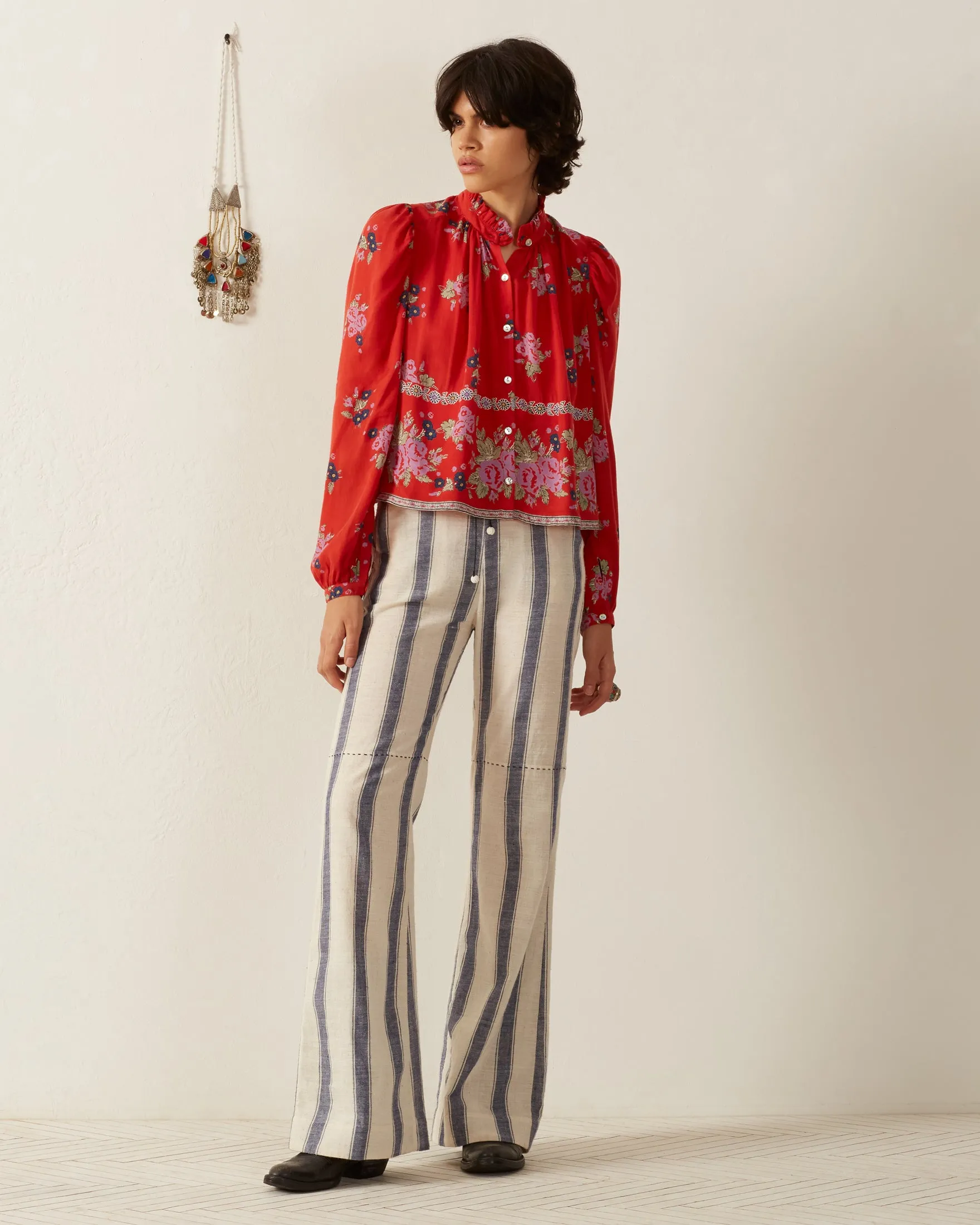 Annabel Carmine Bouquet Shirt