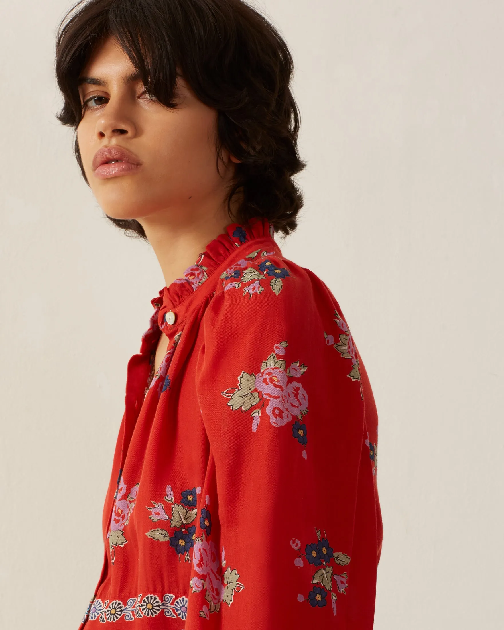 Annabel Carmine Bouquet Shirt