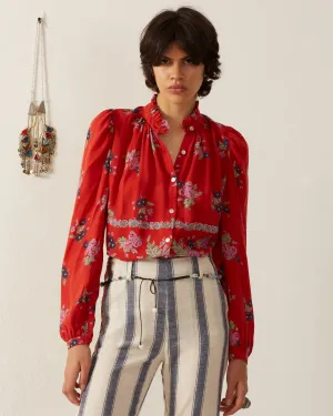 Annabel Carmine Bouquet Shirt