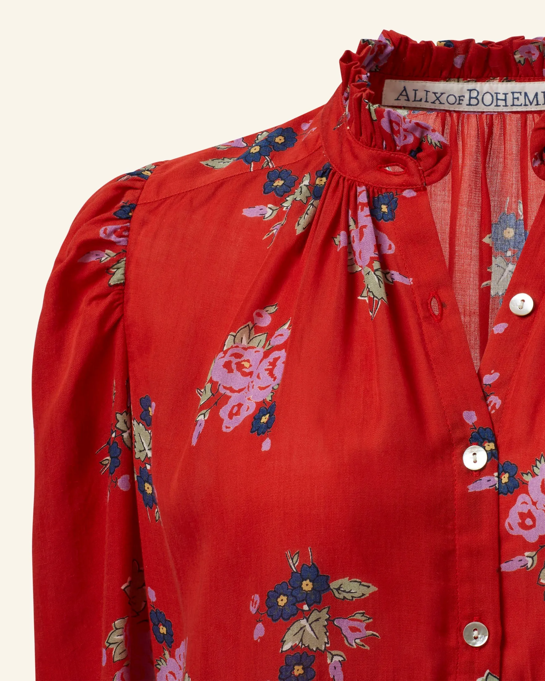 Annabel Carmine Bouquet Shirt