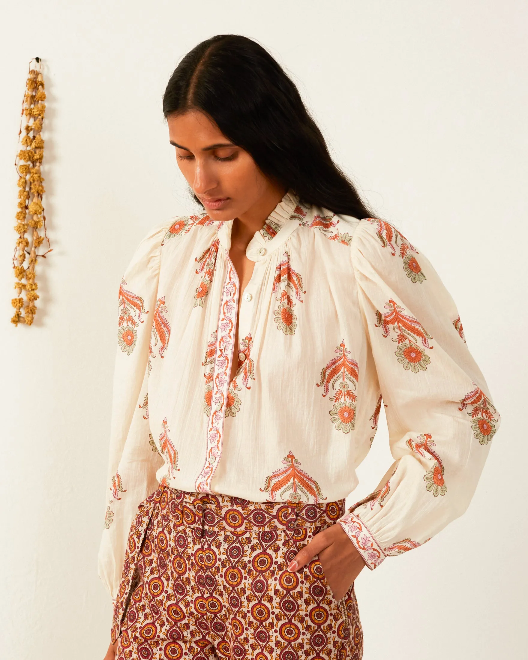 Annabel Guava Cactus Flower Shirt