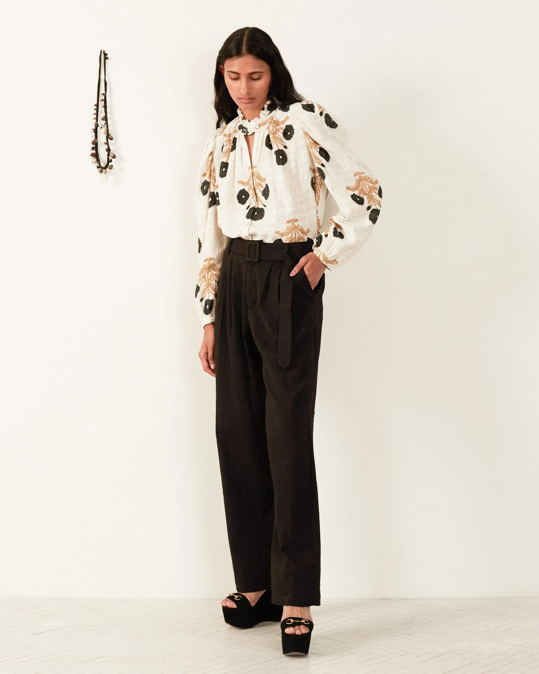 Annabel Noir Triple Bloom Shirt