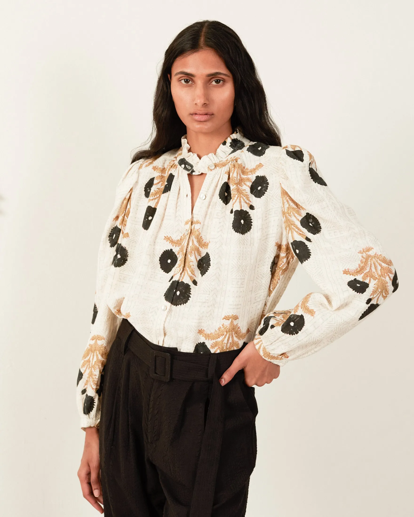 Annabel Noir Triple Bloom Shirt