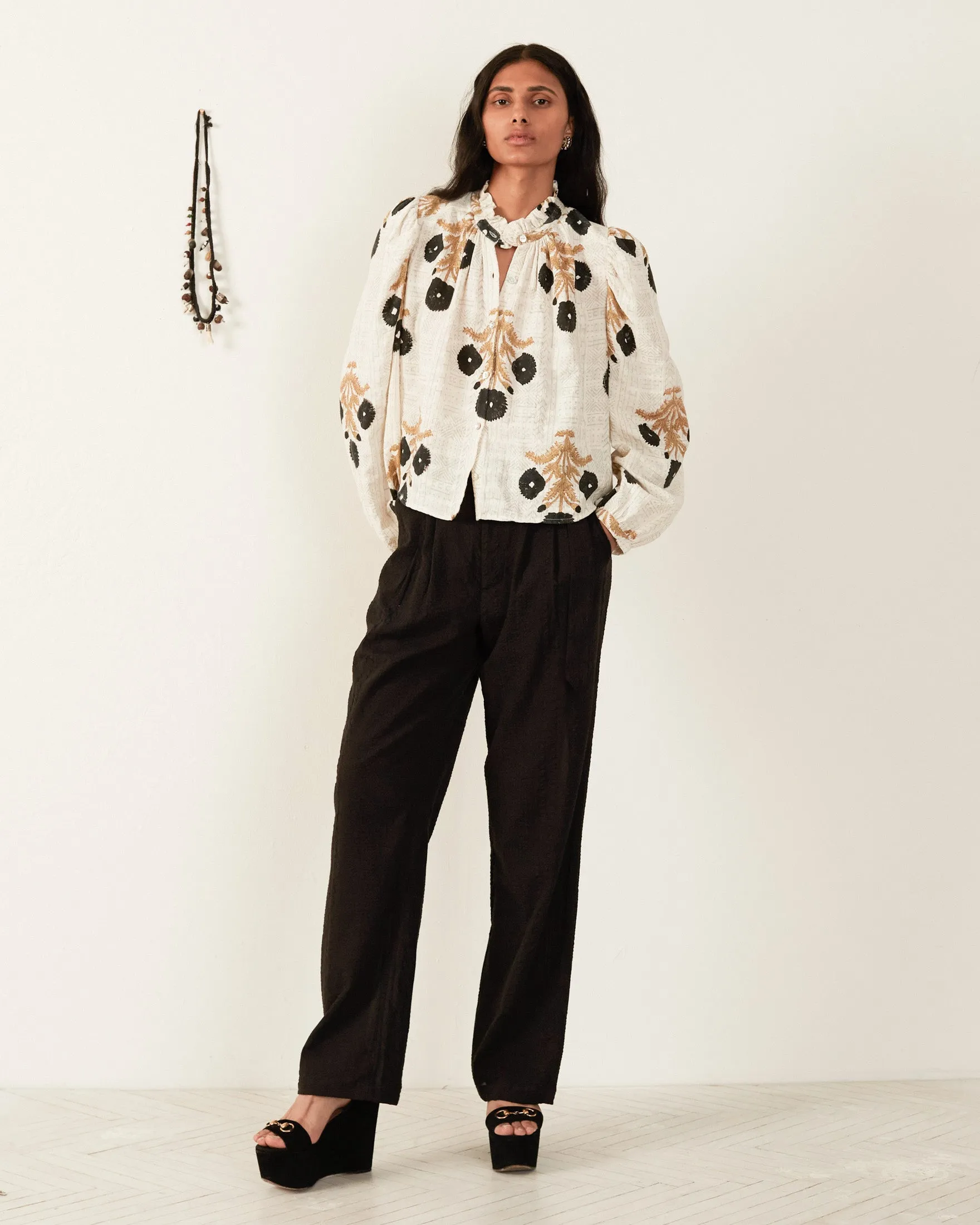 Annabel Noir Triple Bloom Shirt