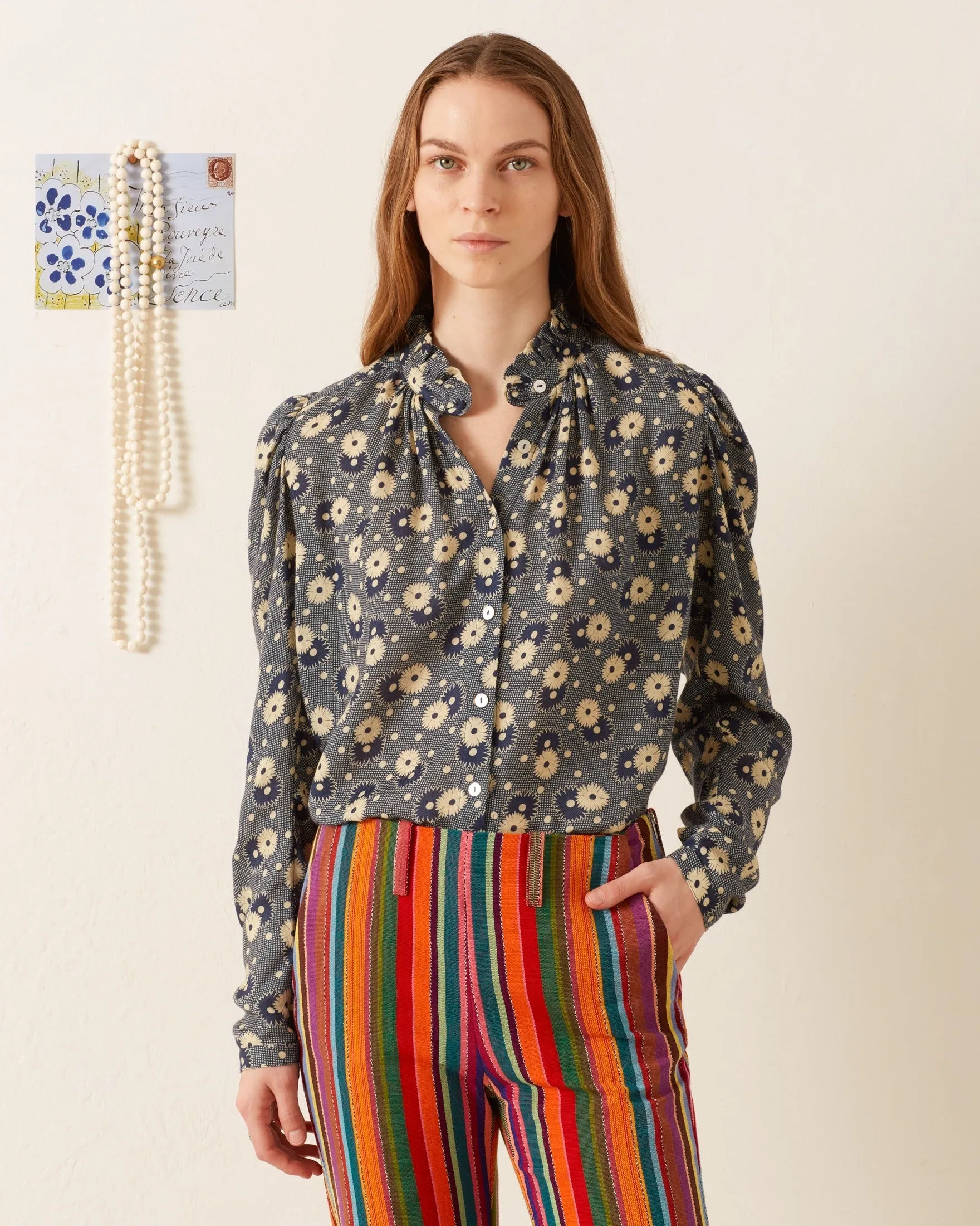 Artemis Navy Daisy Shirt