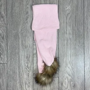 AW22 Meia Pata Pink Faux Fur Pom Pom Scarf