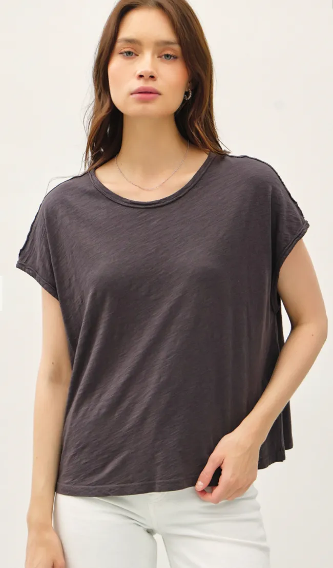 Be Cool Exposed Seam Boxy Muscle Top