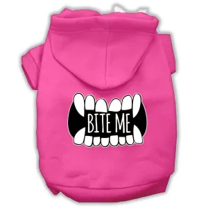 Bite Me Screenprint Dog Hoodie Bright Pink M (12)