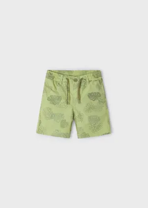 Boys green printed shorts