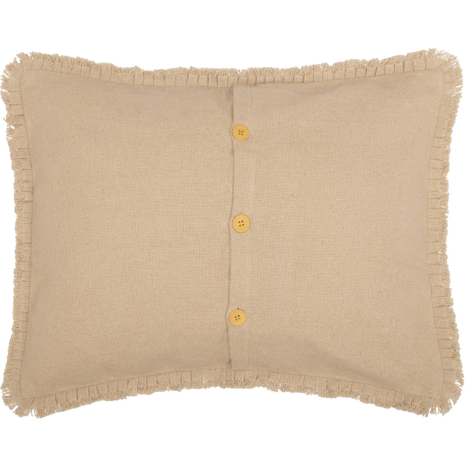 Burlap Vintage Standard Sham w/ Fringed Ruffle 21x27