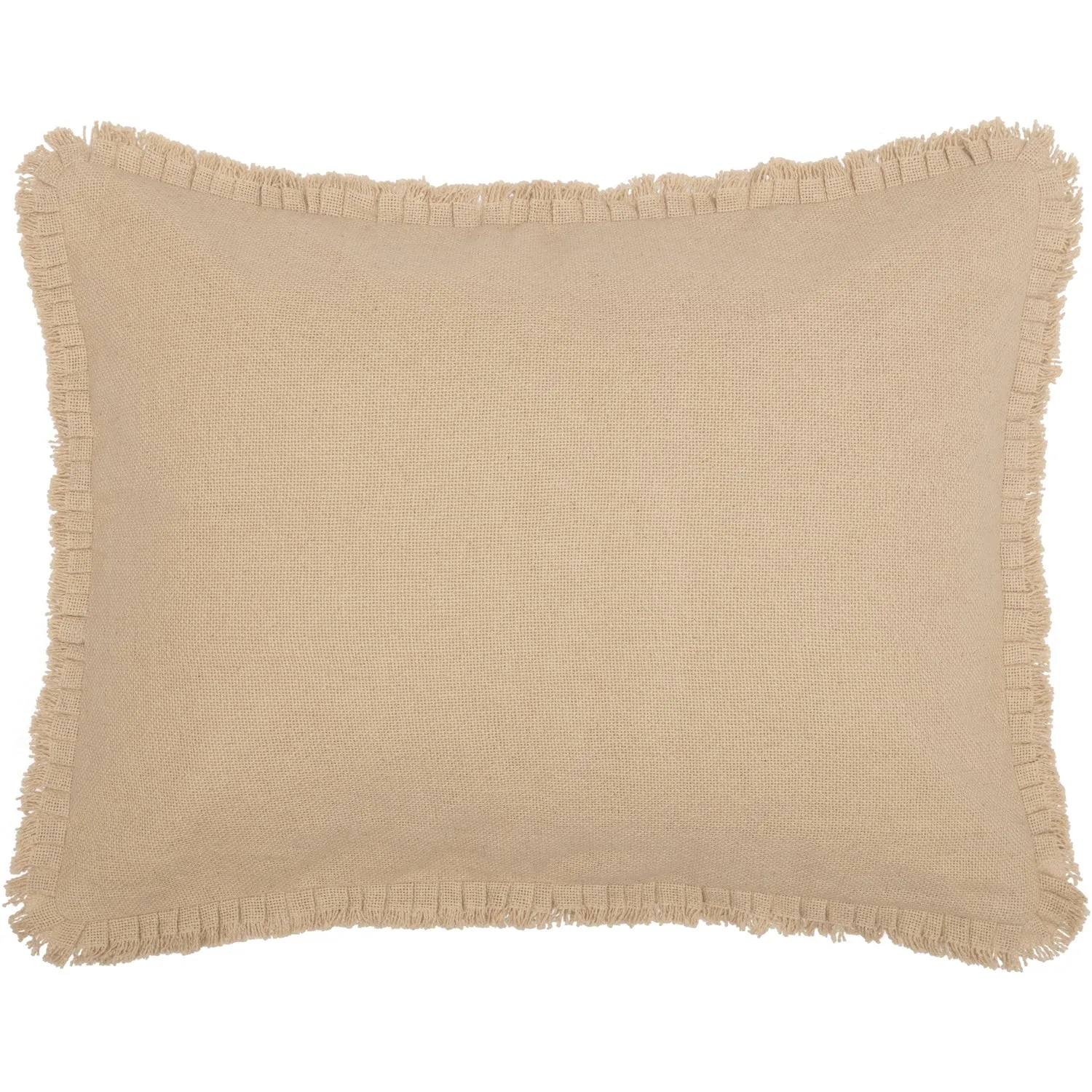 Burlap Vintage Standard Sham w/ Fringed Ruffle 21x27