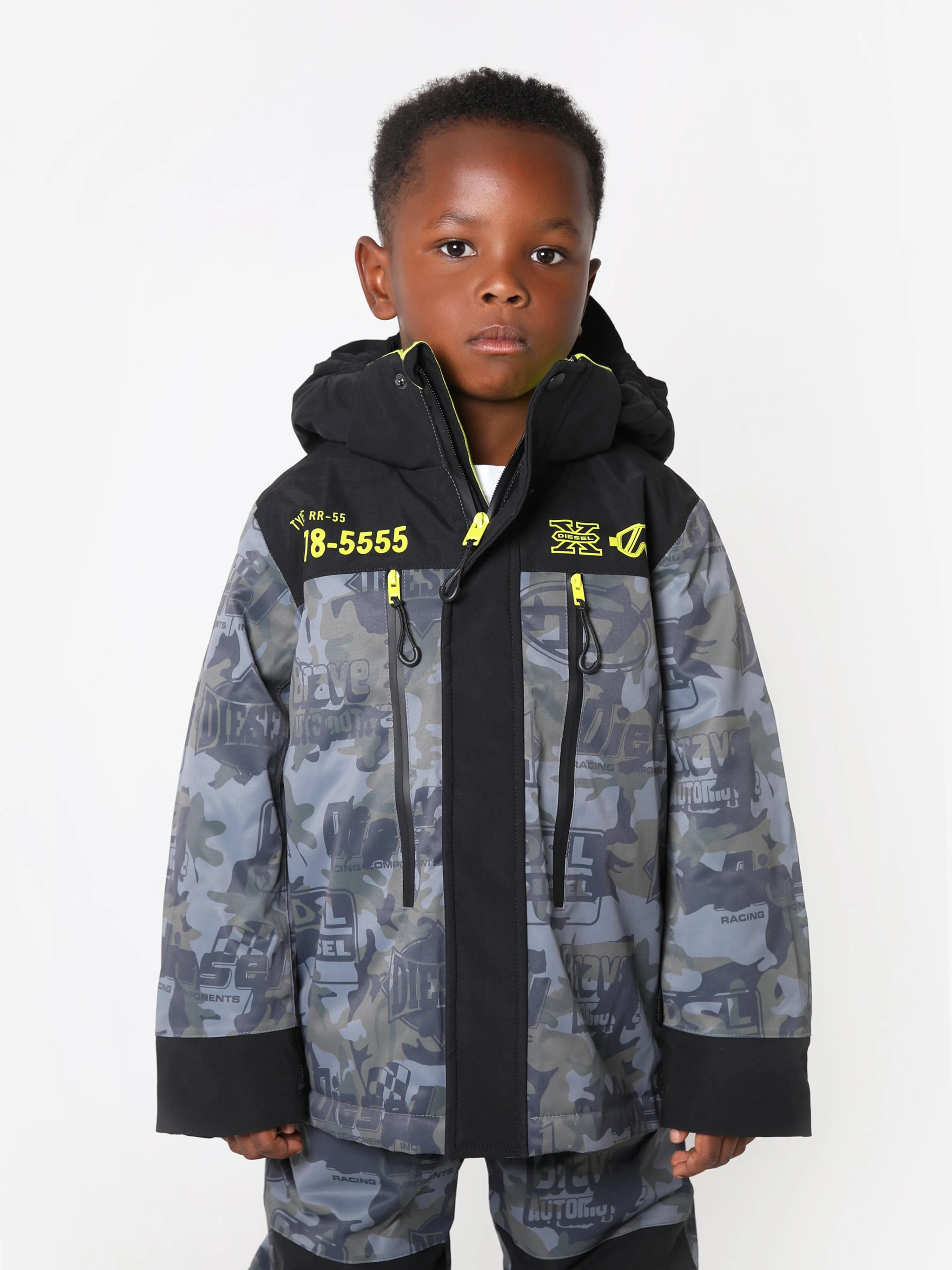 Diesel Boys Racing Print Ski Jacket