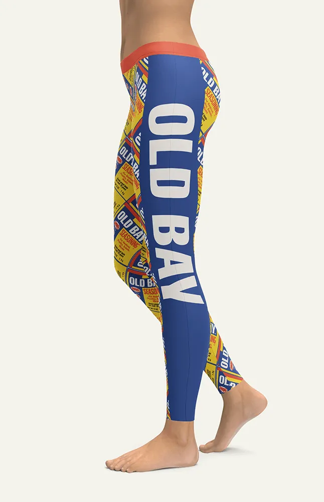 Flat OLD BAY Can Pattern Half Side (Royal) / Workout Capris