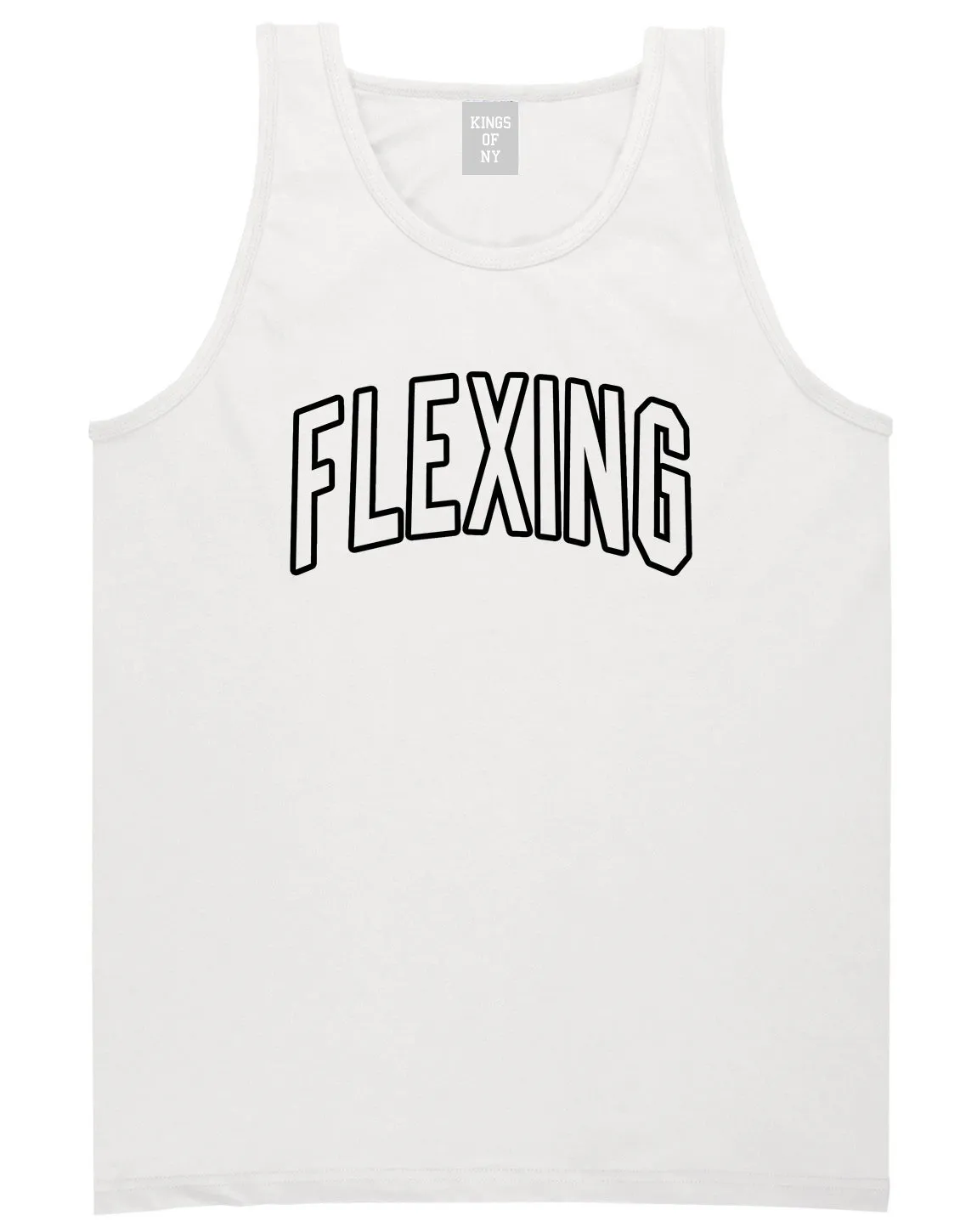 Flexing Outline Mens Tank Top T-Shirt