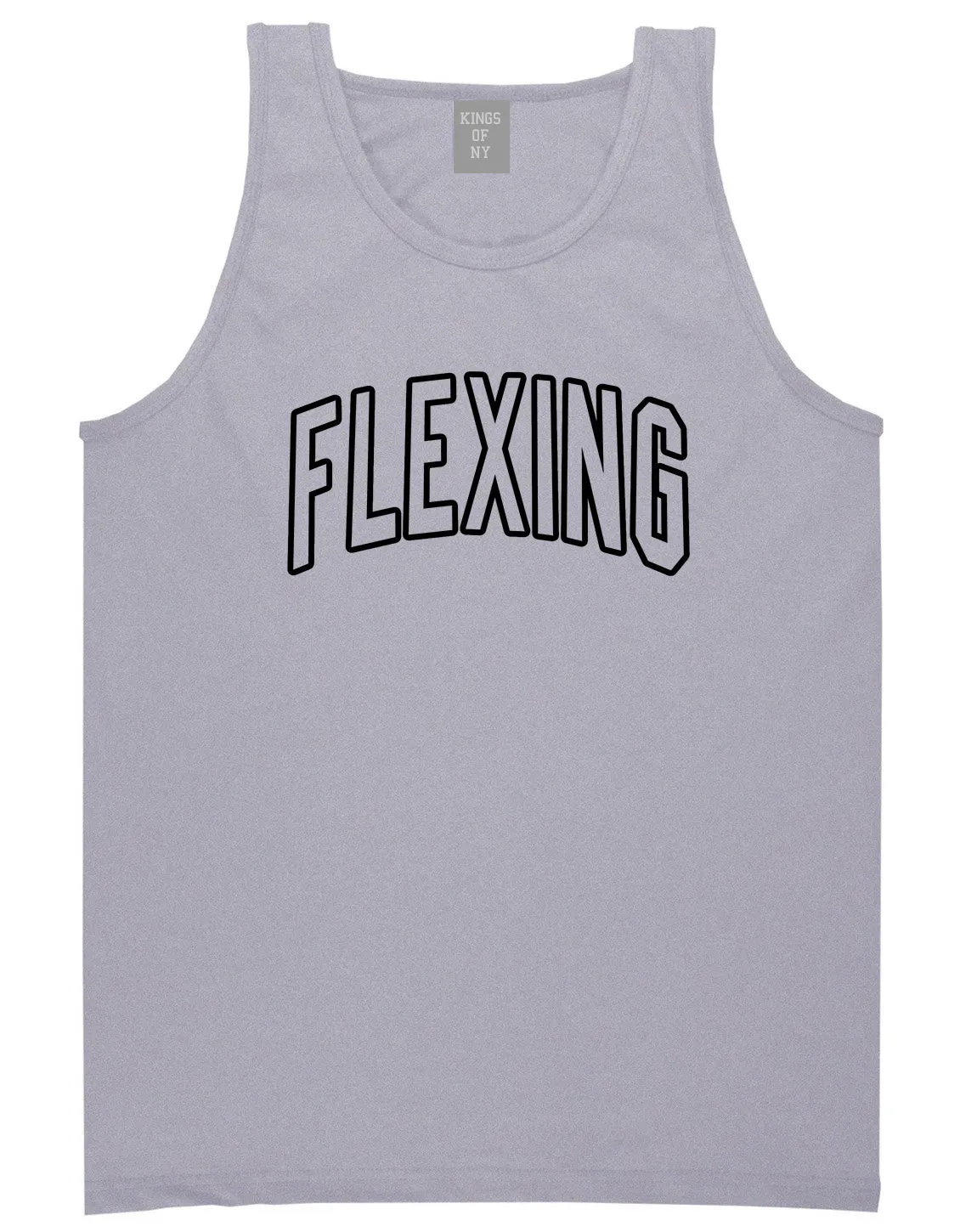 Flexing Outline Mens Tank Top T-Shirt