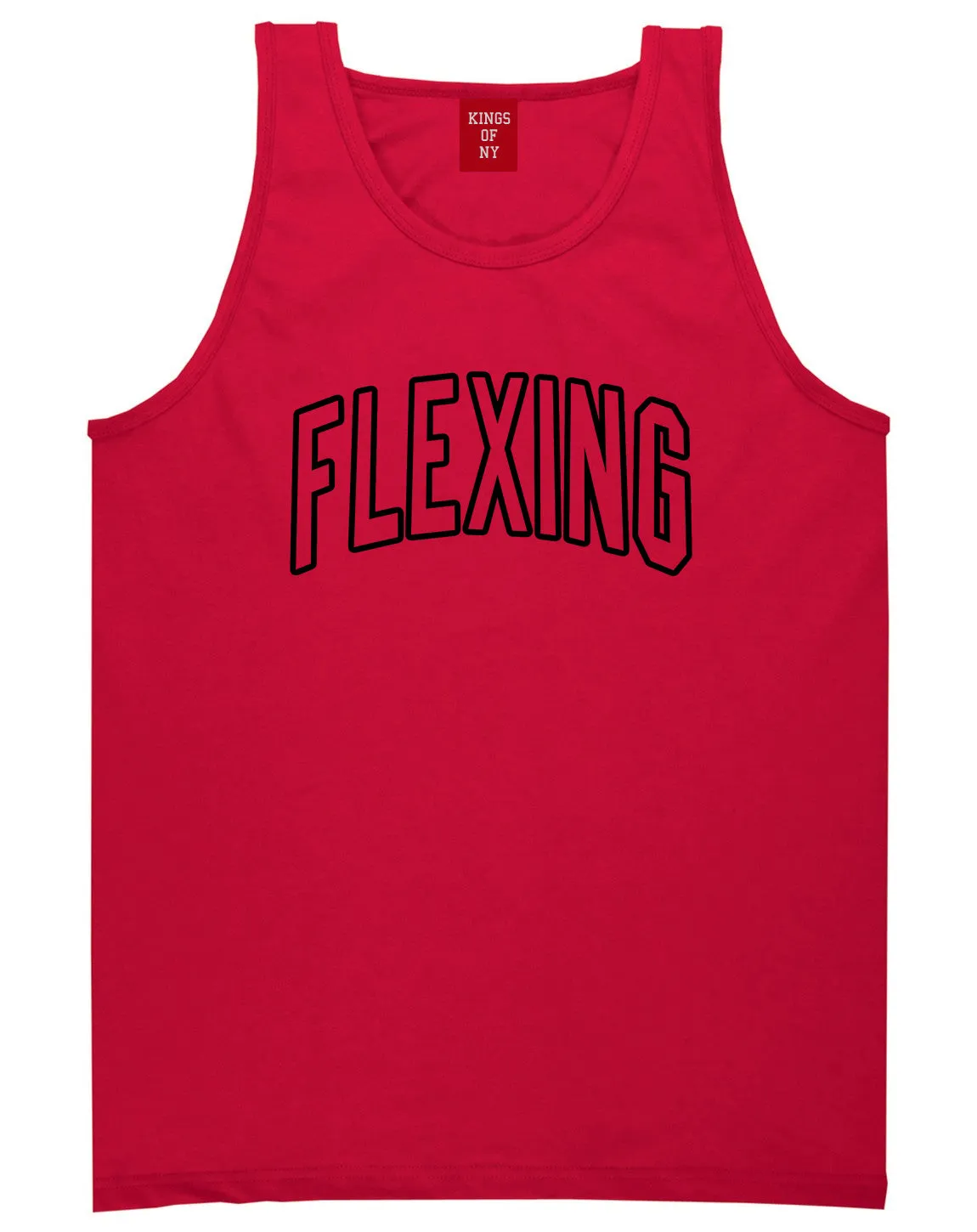 Flexing Outline Mens Tank Top T-Shirt