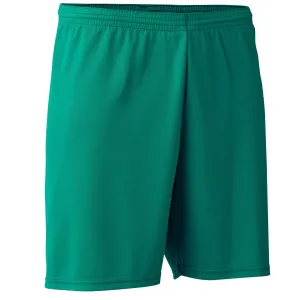 Football shorts F100 adults green KIPSTA, emerald green