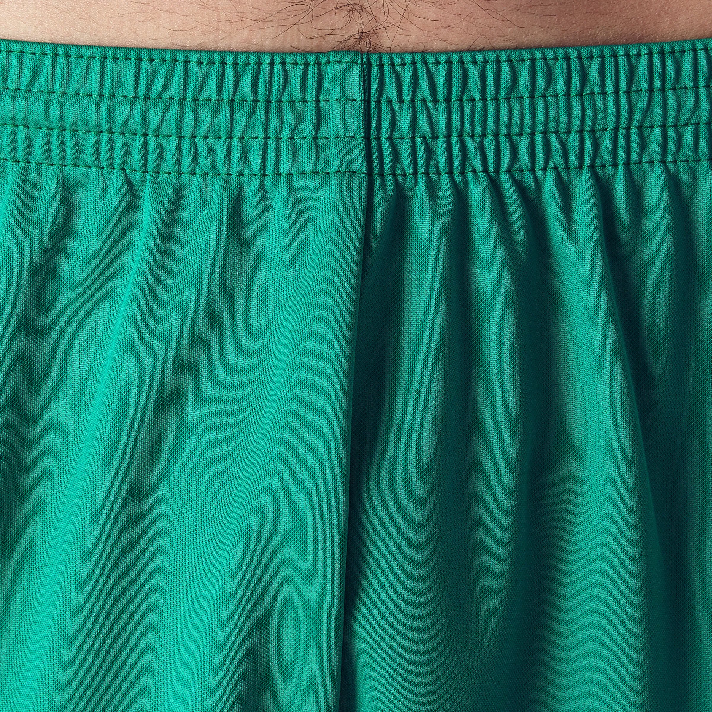 Football shorts F100 adults green KIPSTA, emerald green