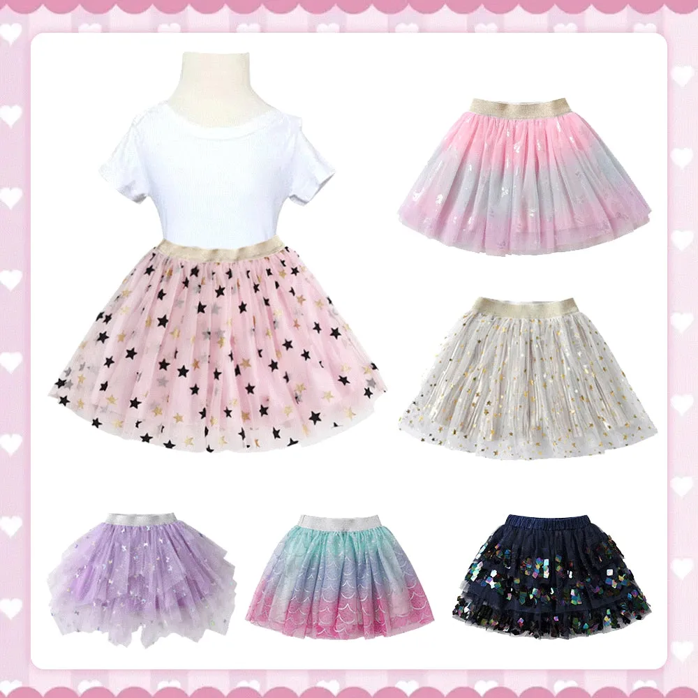 Girls Purple Glitter Tulle Tutu Skirt 3T-8T