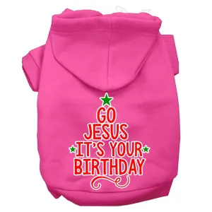 Go Jesus Screen Print Dog Hoodie Bright Pink Xxxl(20)