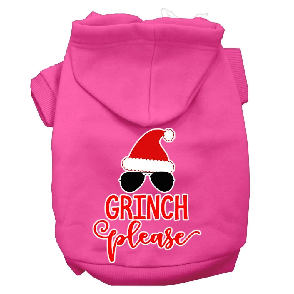 Grinch Please Screen Print Dog Hoodie Bright Pink S (10)