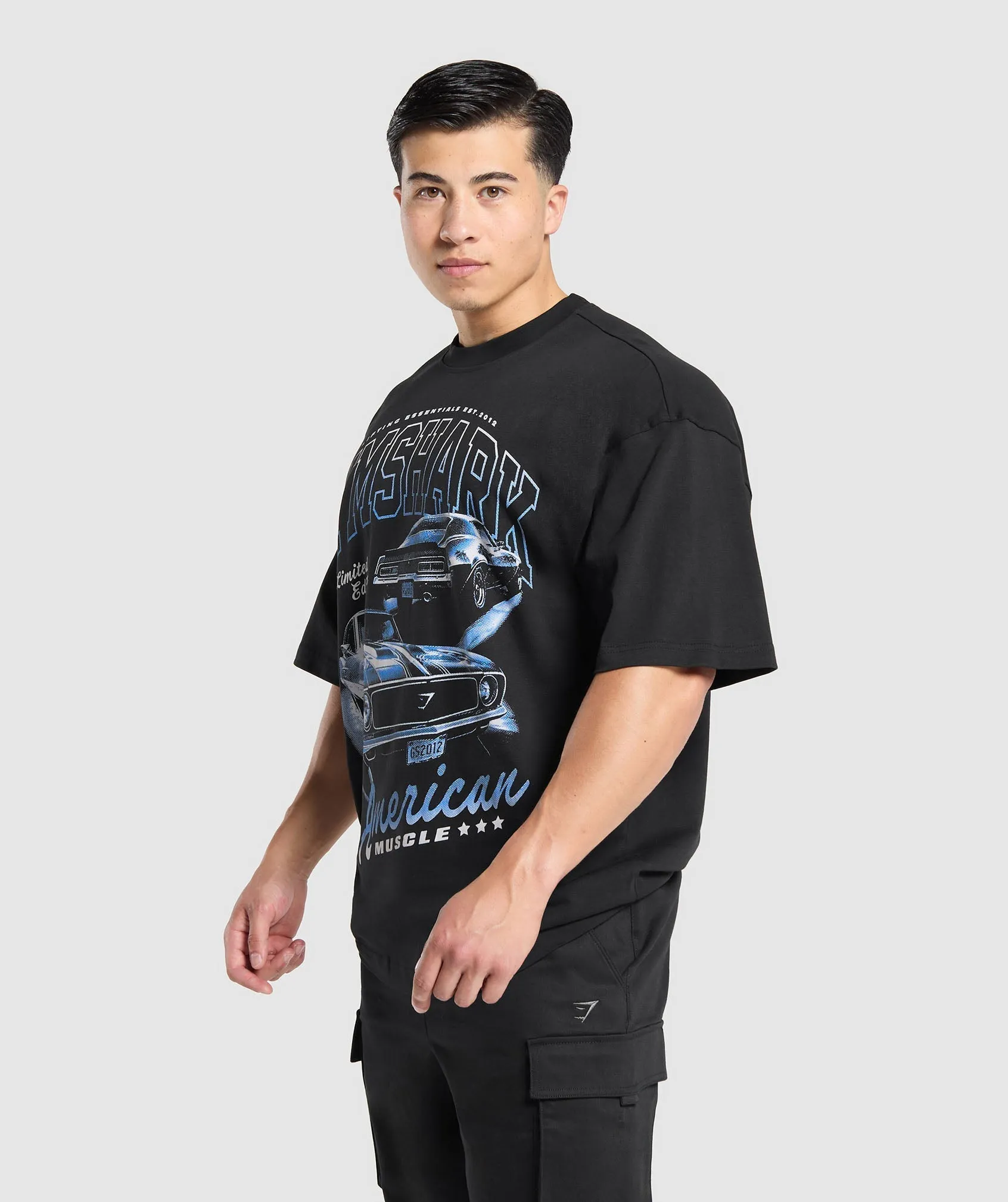 Gymshark American Muscle Extreme Oversized T-Shirt - Black