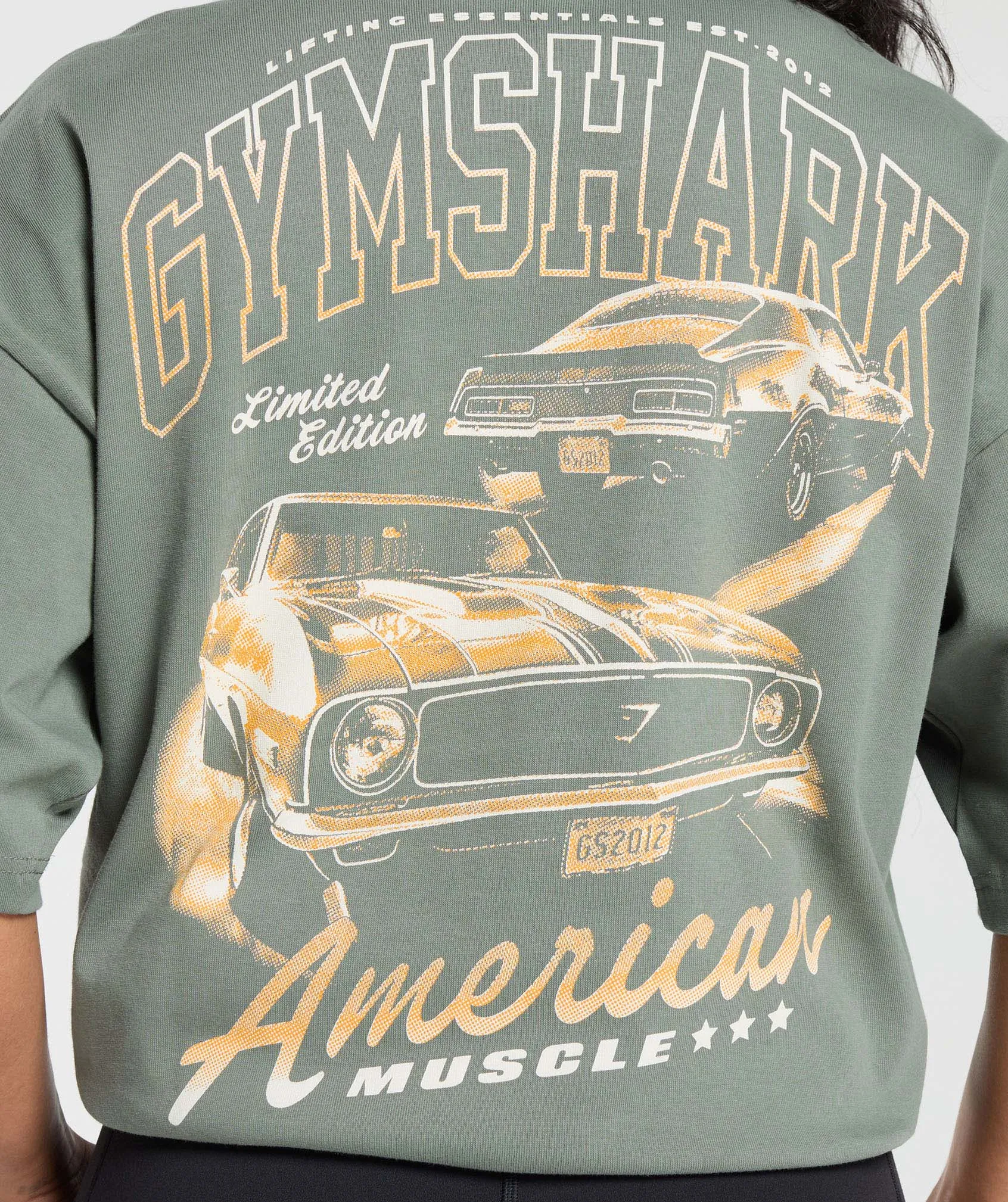 Gymshark American Muscle Oversized T-Shirt - Unit Green