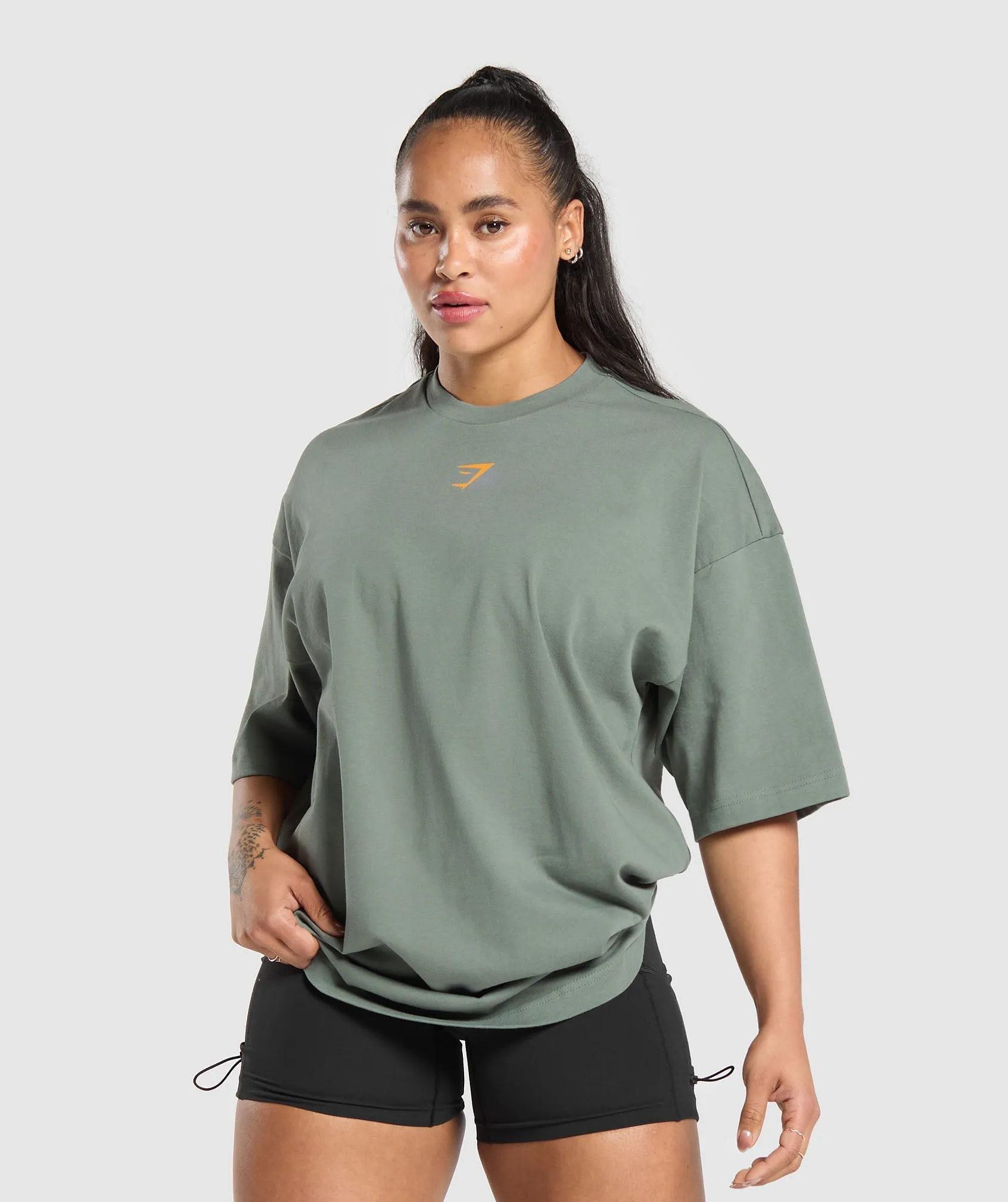 Gymshark American Muscle Oversized T-Shirt - Unit Green