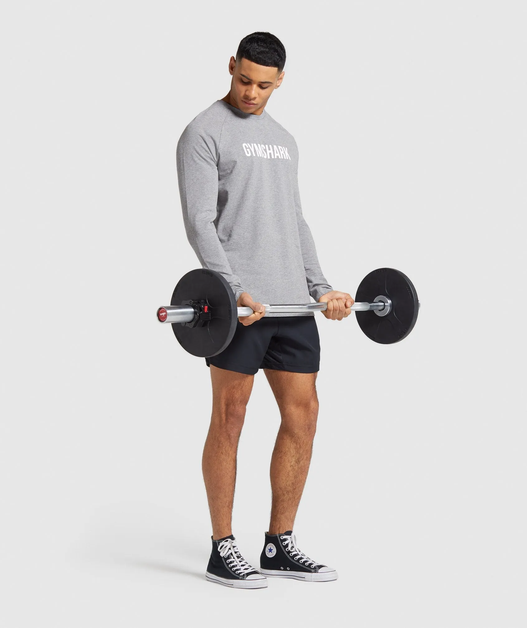 Gymshark Apollo Long Sleeve T-Shirt - Light Grey Marl