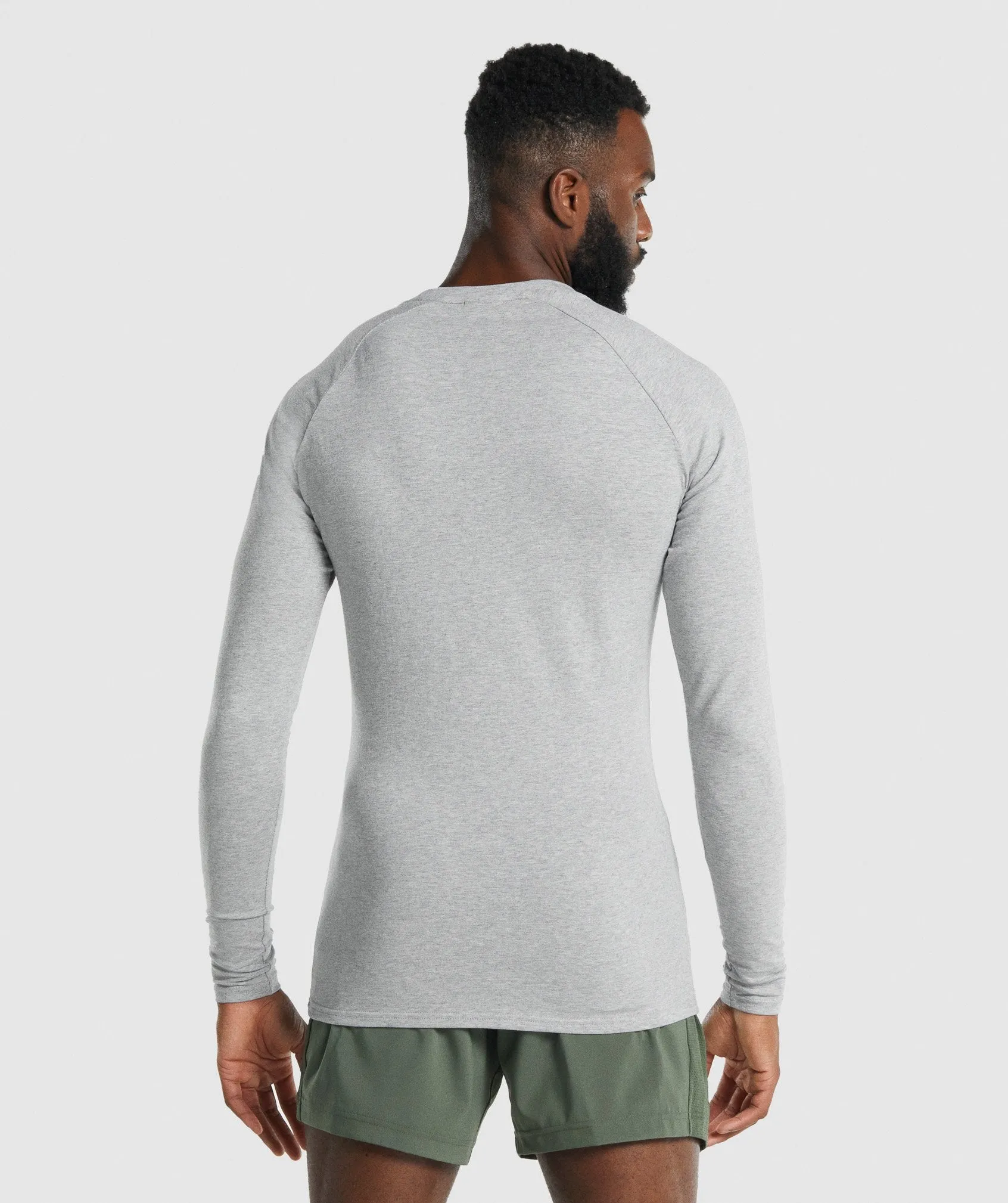 Gymshark Apollo Long Sleeve T-Shirt - Light Grey Marl