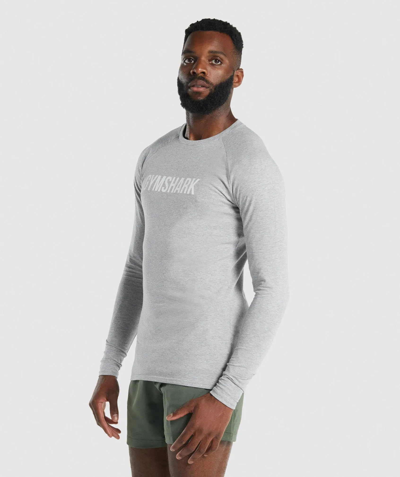 Gymshark Apollo Long Sleeve T-Shirt - Light Grey Marl