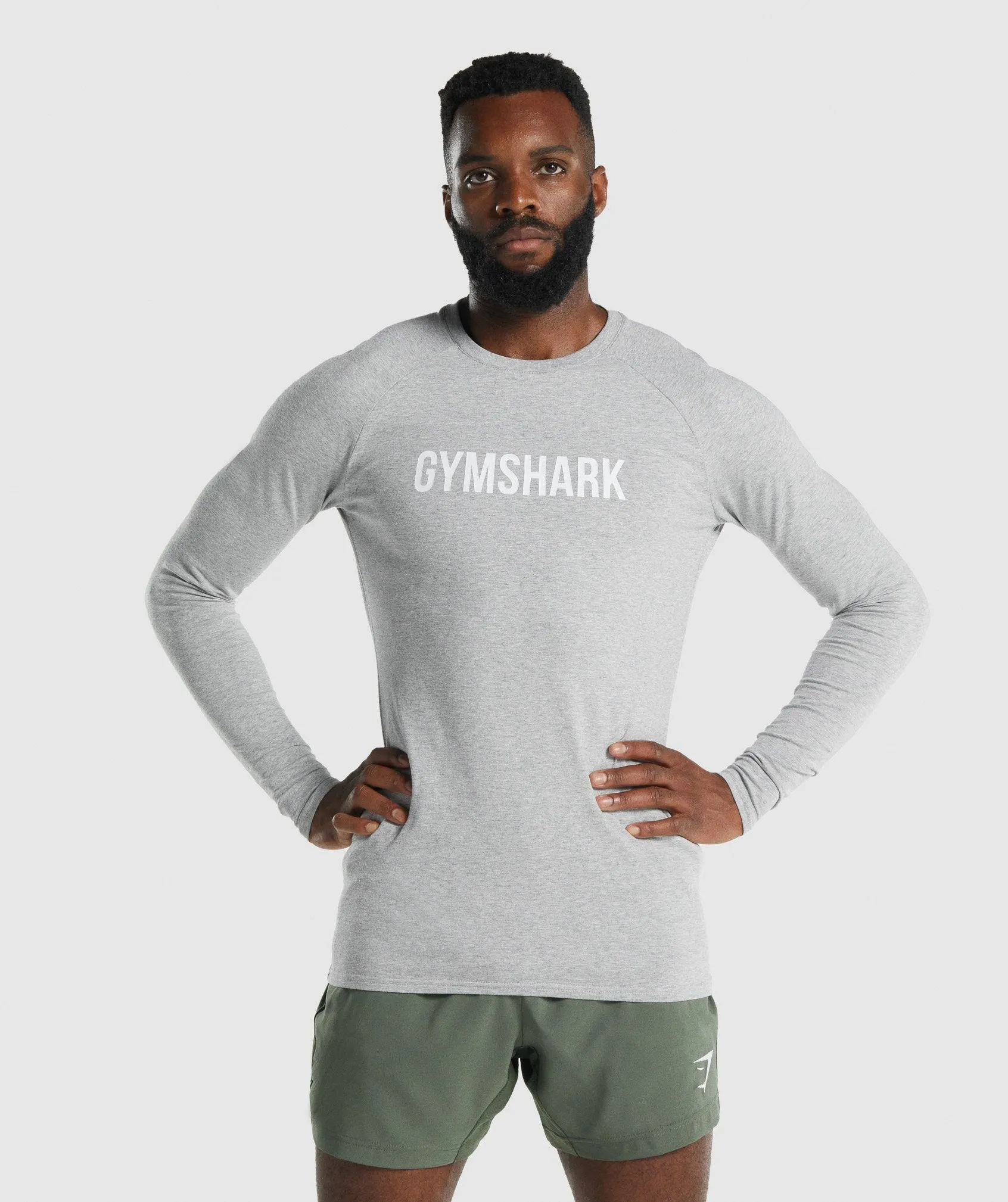 Gymshark Apollo Long Sleeve T-Shirt - Light Grey Marl