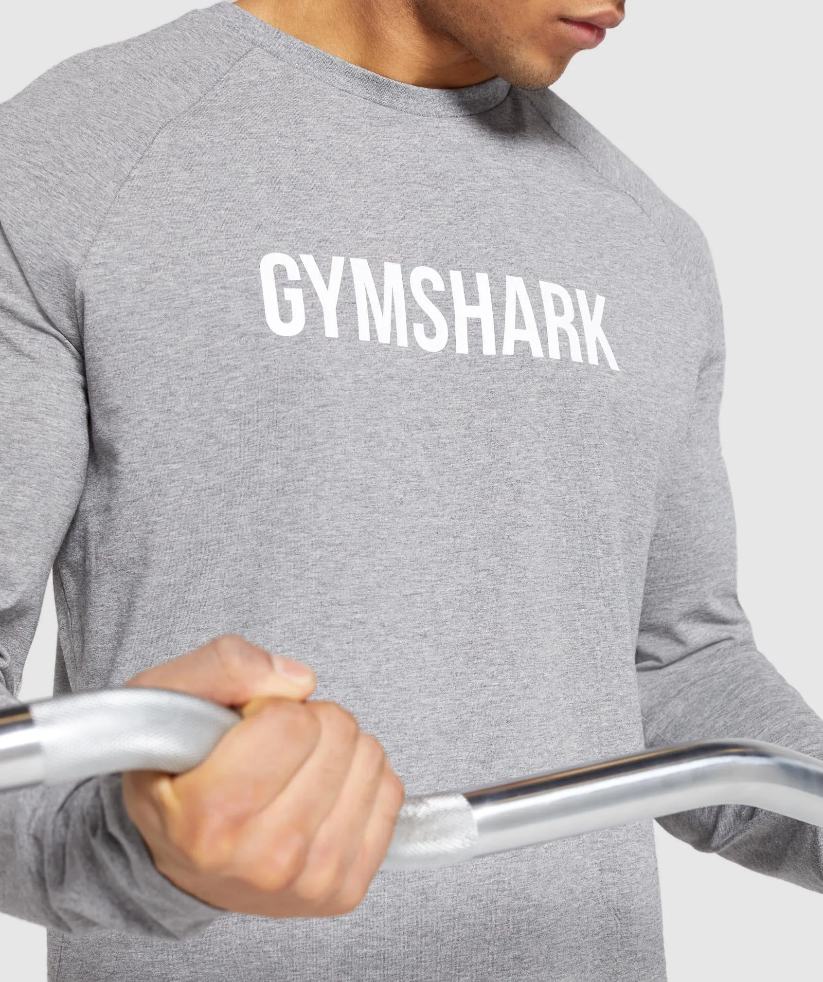 Gymshark Apollo Long Sleeve T-Shirt - Light Grey Marl