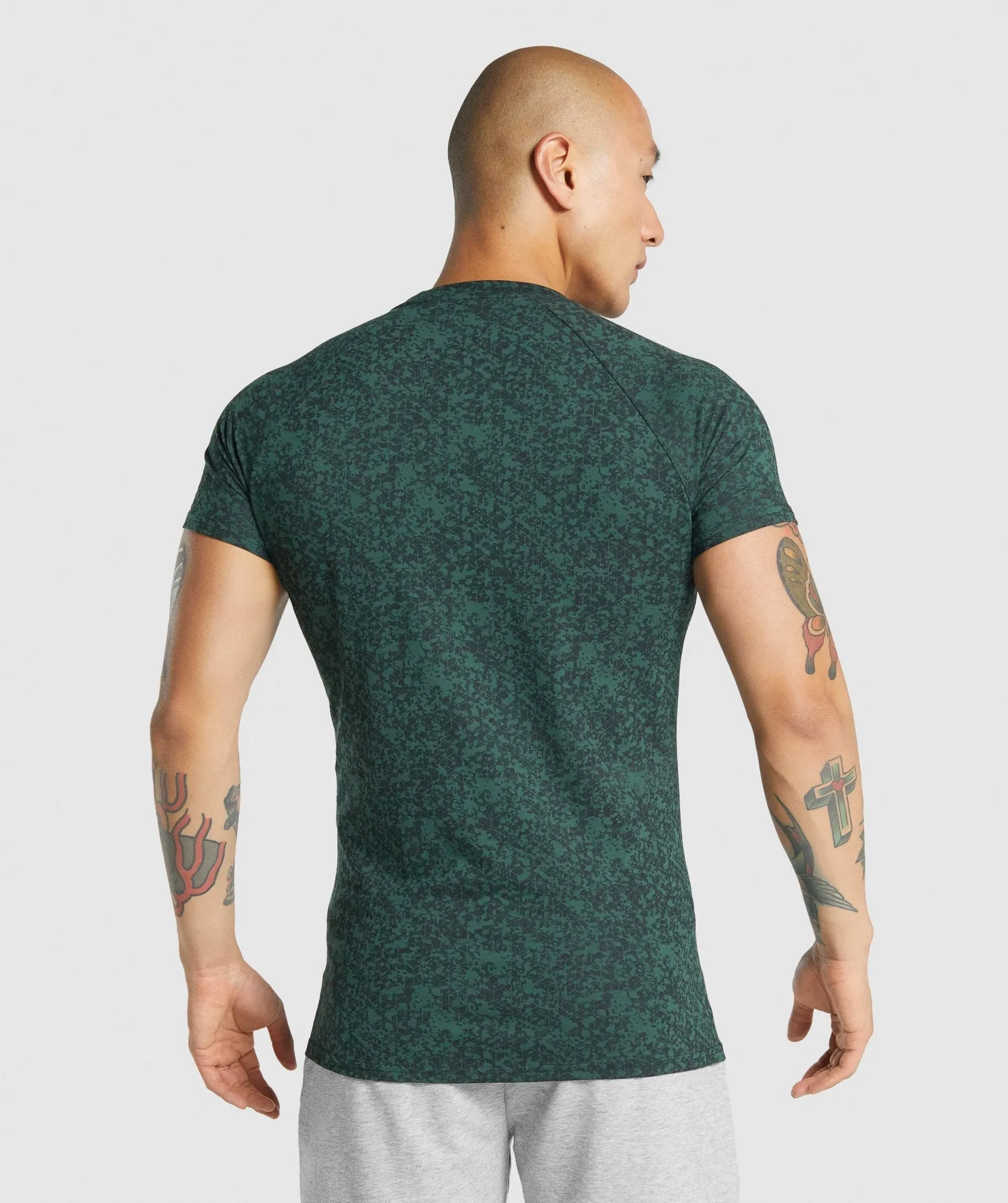 Gymshark Critical 2.0 T-Shirt - Dark Green Print