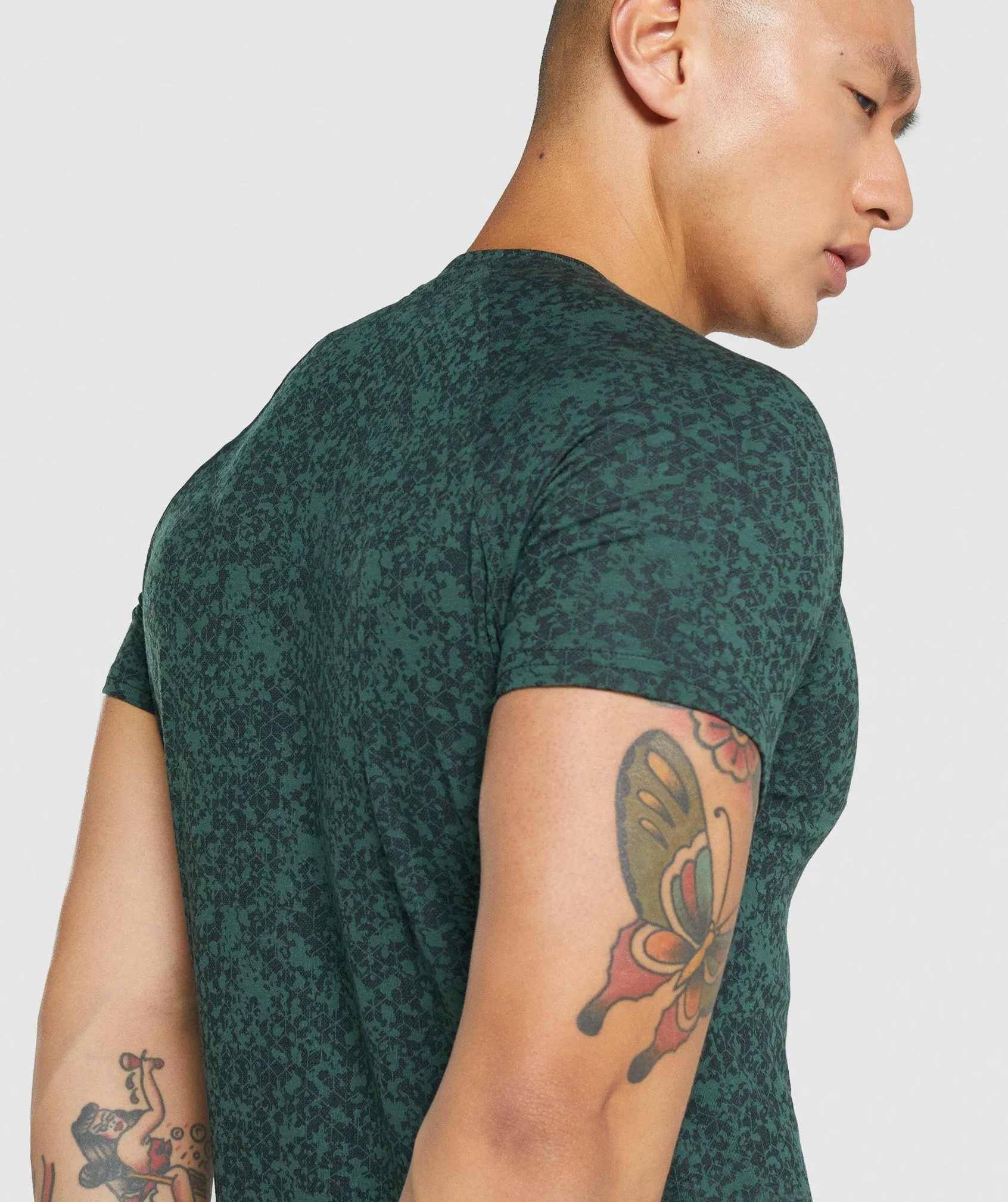 Gymshark Critical 2.0 T-Shirt - Dark Green Print