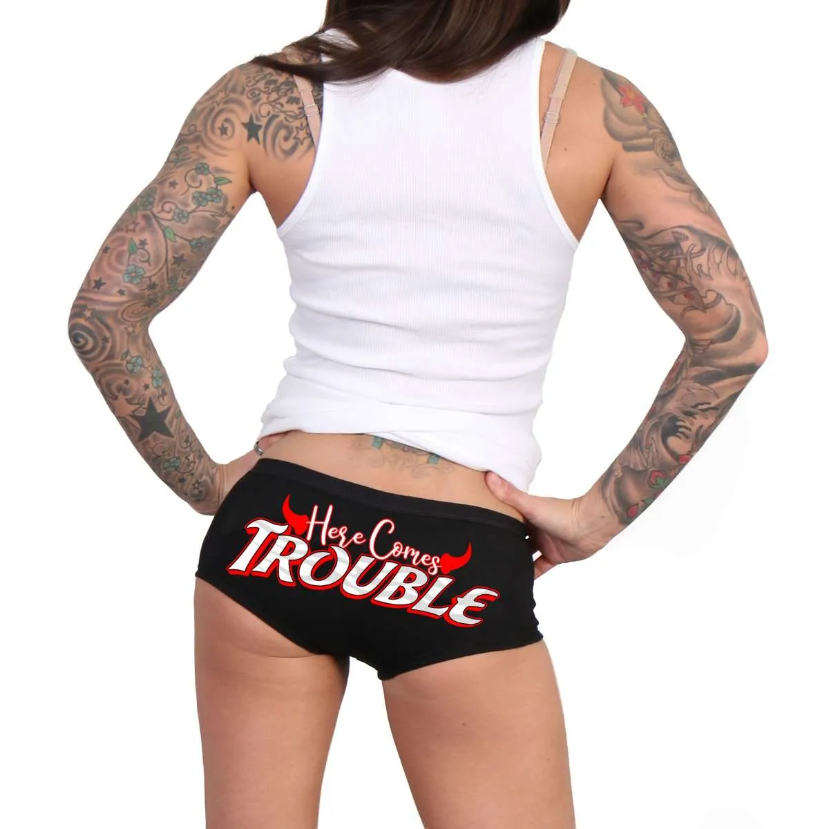 Hot Leathers Here Comes Trouble Boy Shorts PTB7552