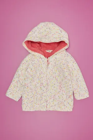 Infant Girls Ivory Zipper Heavy Jacket