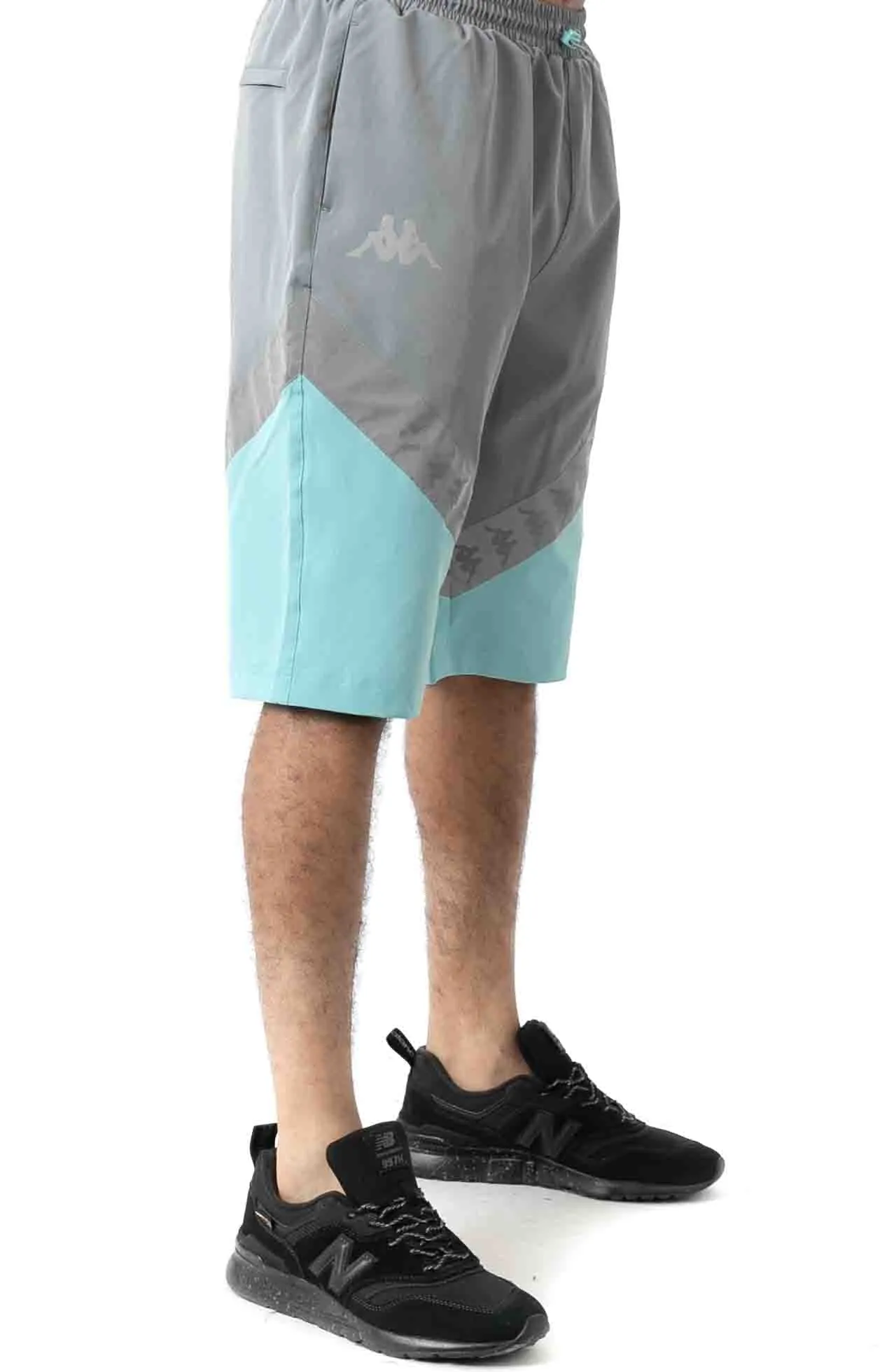 Kappa Men's 222 Banda Amaruc Stretch Shorts - Grey/Green Aqua