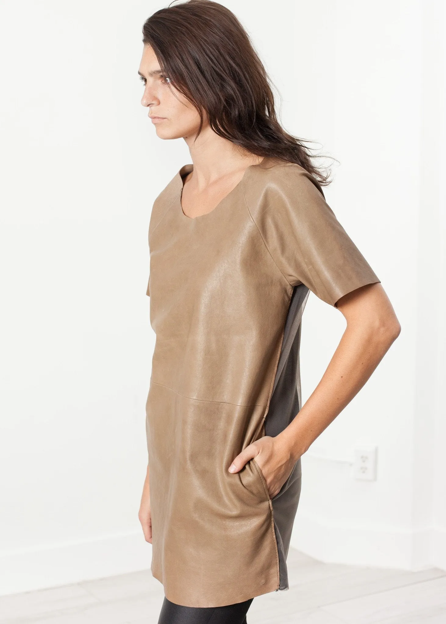 Leather Front Tunic