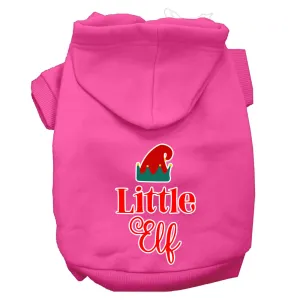 Little Elf Screen Print Dog Hoodie Bright Pink Xxl