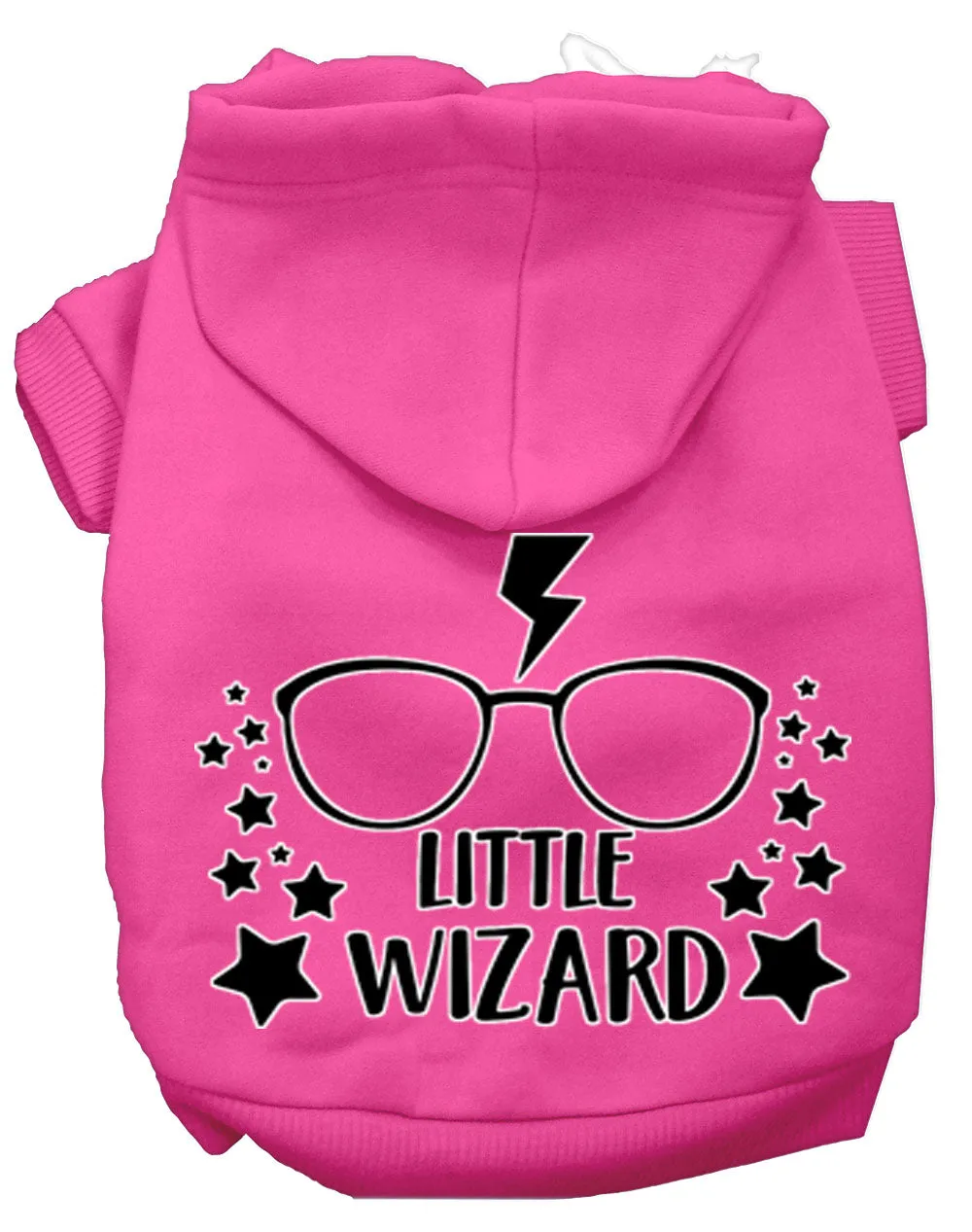 Little Wizard Screen Print Dog Hoodie Bright Pink Xxxl