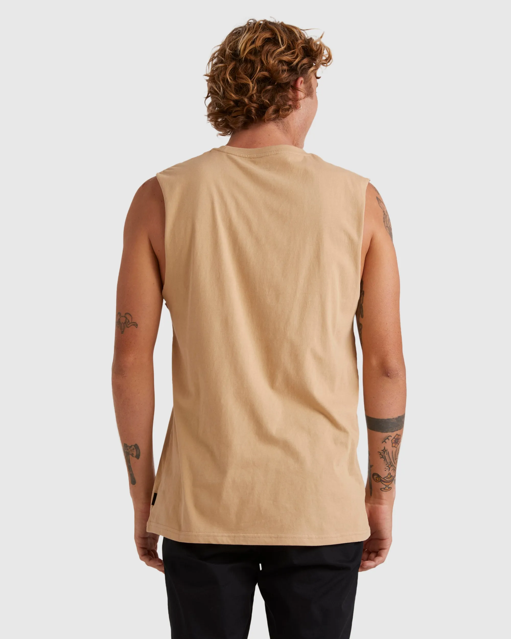 Mens Clear Lines Sleeveless Muscle T-Shirt