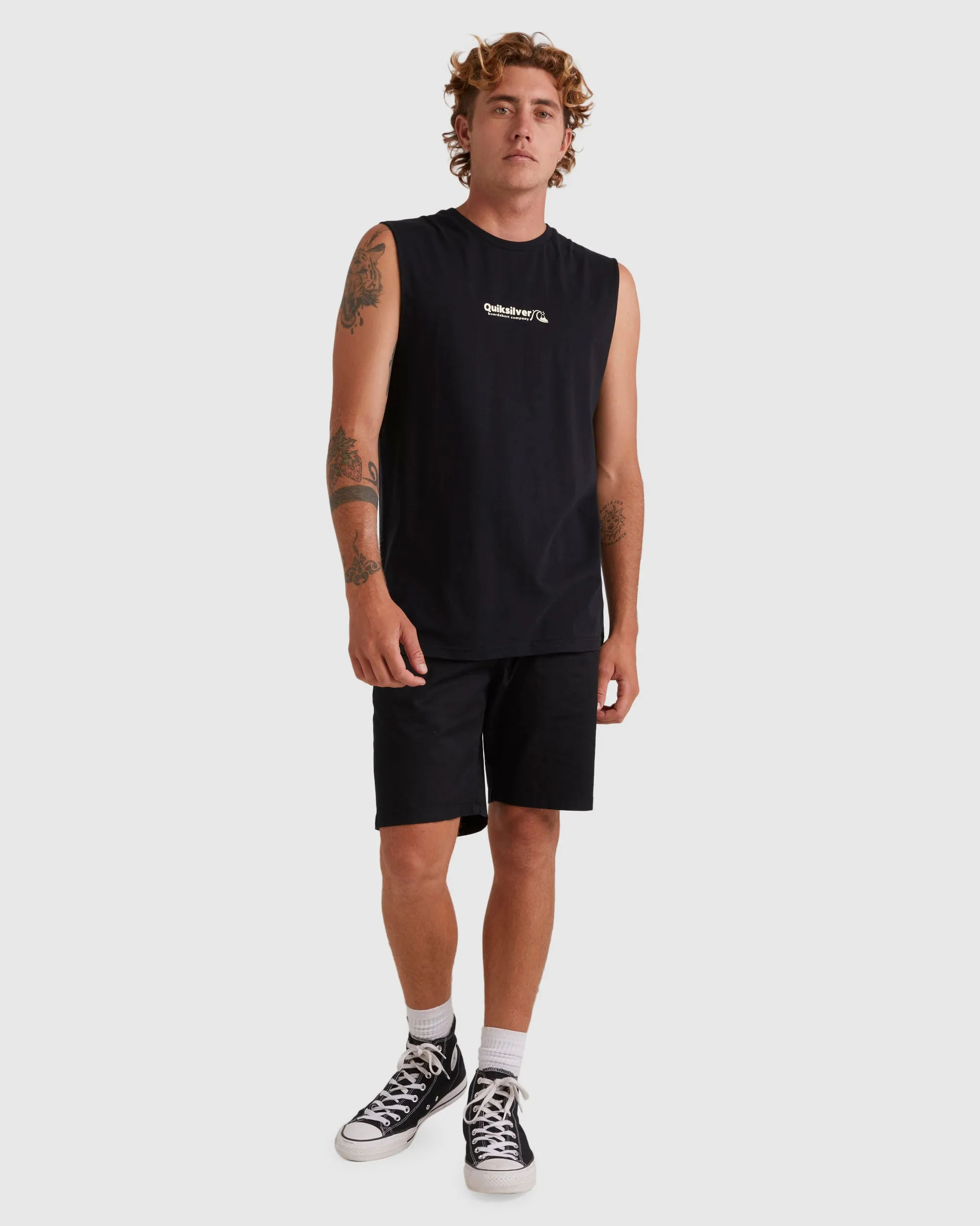 Mens Triple Up Sleeveless Muscle T-Shirt