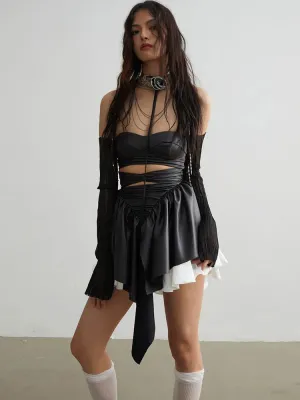 Naustia Ruffled Tube Top Shirt