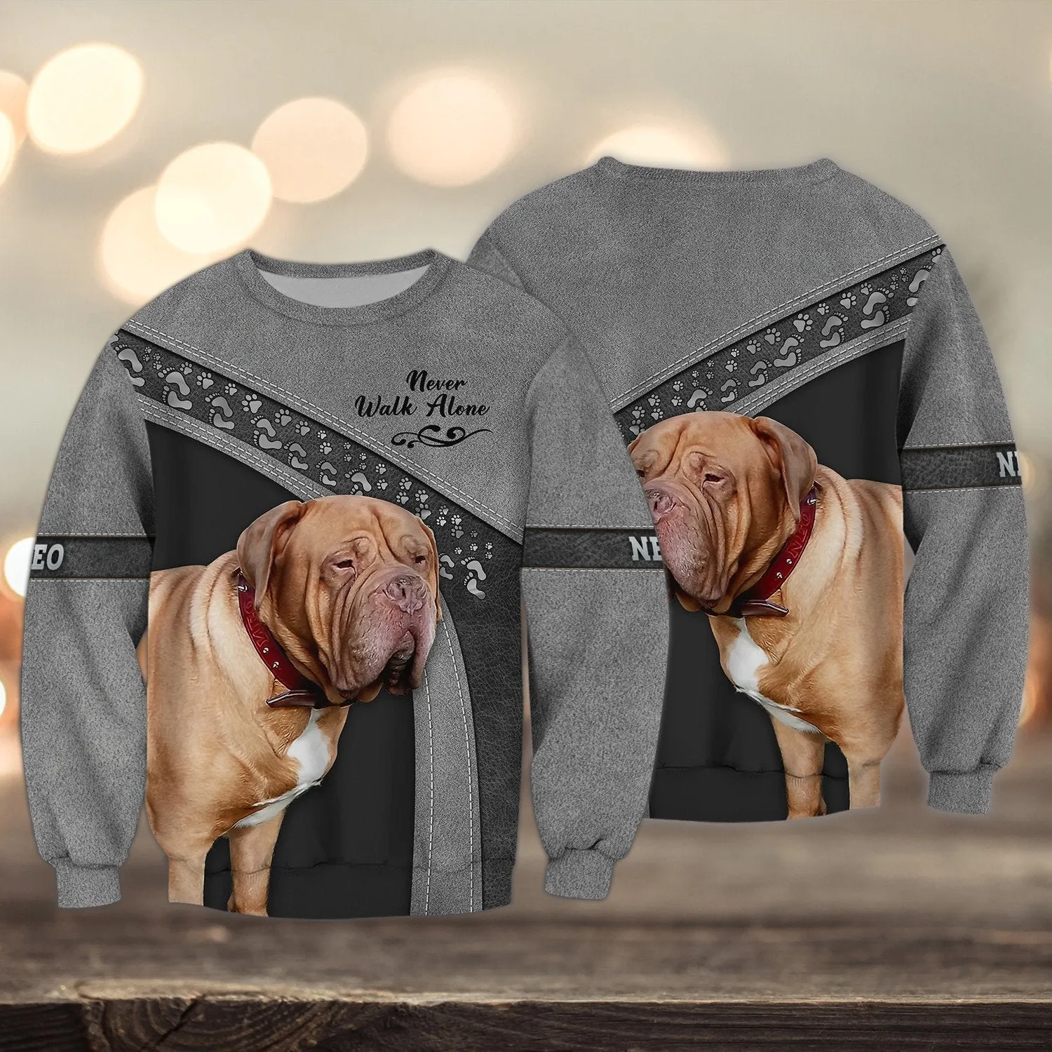 NEO Love Never Walk Alone Love Grey 3D Full Print Shirts, Shirt For Dog Lovers, Dog Memorial Gifts for loss of Dog