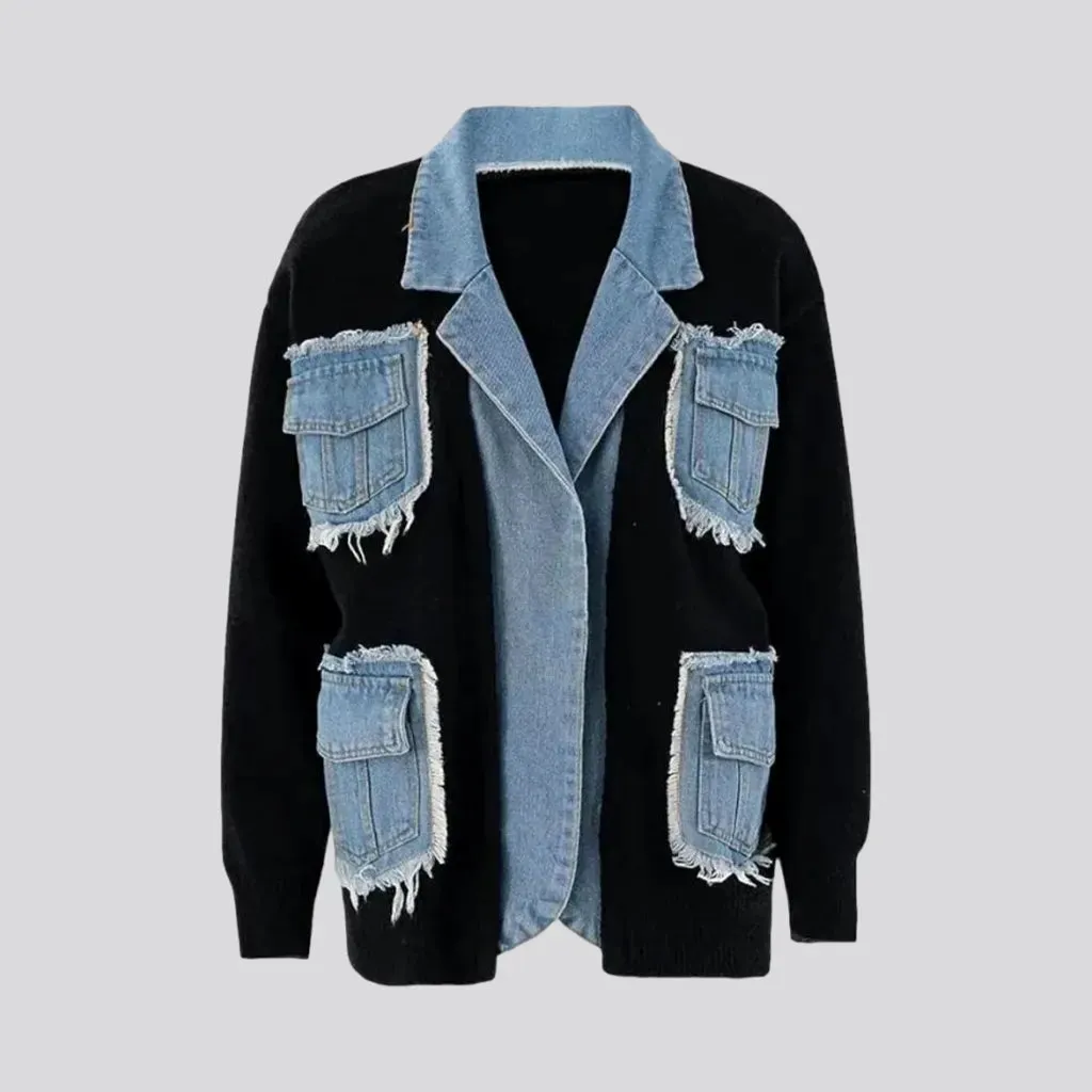 Oversized women's jean cardigan