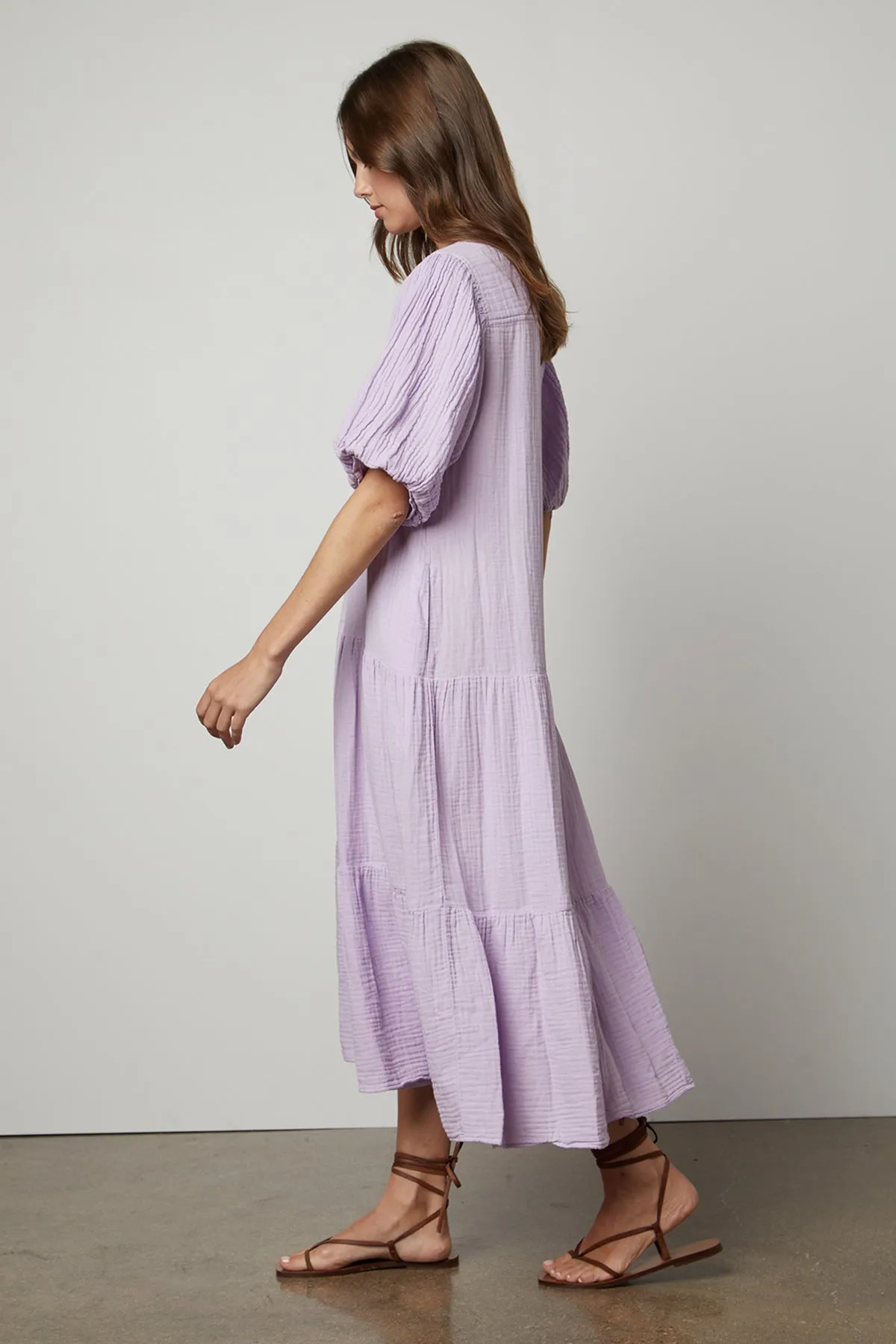 PAULINE COTTON GAUZE MIDI DRESS