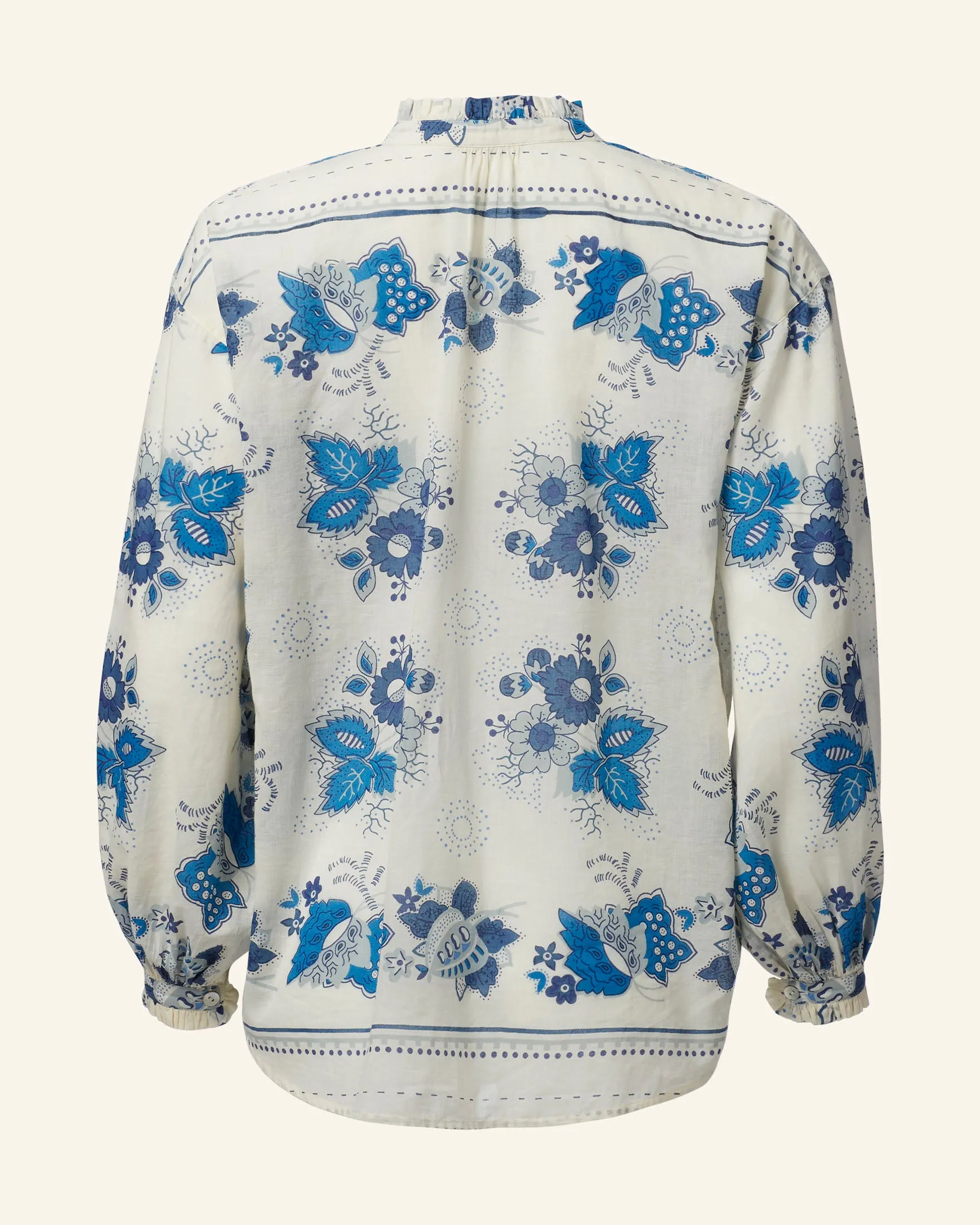 Poet Blue China Panel Blouse